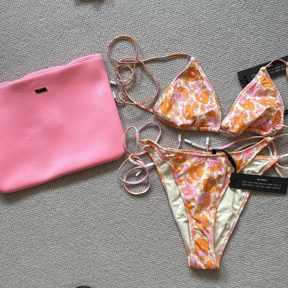 NWT Triangl Vinca Neon Pop XL top & L bottom and bag